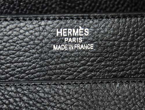 Replica Hermes Steve Togo Leather Messenger Bag Black 92112 - 1:1 Copy